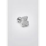 Honey Bear 18 Ayar Beyaz Altın Kaplama Gümüş Flat-Lobe Piercing