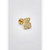 Honey Bear 18 Ayar Sarı Altın Kaplama Gümüş Flat-Lobe Piercing