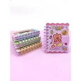 Honey Bear Cırtlı Cep Boy Sevimli Ayıcık Mini Not Defteri (7X8 Cm) - Pembe