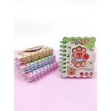 Honey Bear Cırtlı Cep Boy Sevimli Ayıcık Mini Not Defteri (7X8 Cm) - Yeşil