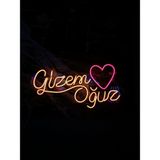 Honey Concept Çiftlerin Ismi Yazılı Neon LED Duvar Yazısı Dekoratif Duvar Aydinlatmasi Gece Lambası