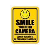 Honey Dew Gifts, Smile You're On Camera, 9 inç x 12 inç, ABD'de üretilmiştir, İngilizce Español İki Dilli İşaretler, Güvenlik İşareti İspanyolca, Uyarı Güvenlik Kamerası İşareti, Video Gözetim İşareti