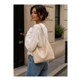 Honeybar Vintage Çift Fermuarlı El Kol ve Omuz Çantası Vizon