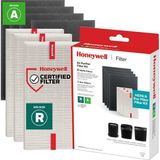 Honeywell HEPA Hava Temizleyici Filtre Kiti - 3 HEPA R Yedek Filtre ve 4 A Karbon Önceden Kesilmiş Ön Filtre İçerir - Havadaki Alerjen Hava Filtresi Orman Yangını/Dumanı, Polen, Pet Dander ve Tozu