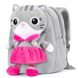 HONGTEYA Bebek Sırt Çantası Yumuşak Peluş Sırt Çantası, Gri, Small, Kedi bebek