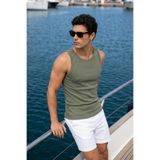 Hono%100 Pamuk Fitilli Erkek Basic Atlet Haki