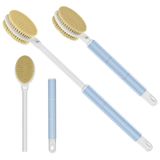 HONOMA Yumuşak ve Sert Kıllı Duş Fırçası,16 "-24" Uzun Ayarlanabilir Teleskopik Masaj Kolu,Islak veya Kuru Fırçalama için Çift Taraflı Arka Scrubber Banyo Fırçası Vücut Eksfoliyatörü