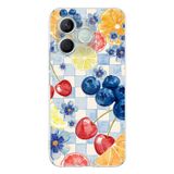 Honor 600 Lite Uyumlu Sulu Boya Meyve ve Çiçek Desenli Baskılı Silikon Kılıf