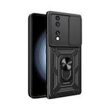 Honor 70 Kılıf Kamera Korumalı Zırh Tank Sürgülü Vega Kapak Siyah