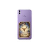 Honor 8C ile Uyumlu Burç Kartları Boğa Tasarımlı Şeffaf Silikon Kılıf
