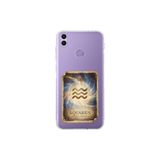 Honor 8C ile Uyumlu Burç Kartları Kova Tasarımlı Şeffaf Silikon Kılıf