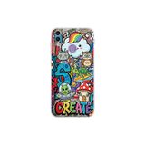 Honor 8C ile Uyumlu Grafiti Create Art Tasarımlı Şeffaf Silikon Kılıf