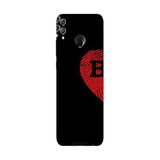 Honor 8C İle Uyumlu Siyah B Harfli Touch of Love Desenli Silikon Kılıf
