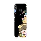 Honor 8C İle Uyumlu Siyah Bloom Desenli Silikon Kılıf