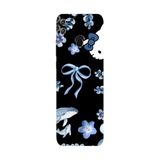 Honor 8C İle Uyumlu Siyah Blue Flow Kitty Desenli Silikon Kılıf