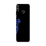 Honor 8C İle Uyumlu Siyah Blue Heart Desenli Silikon Kılıf