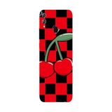 Honor 8C İle Uyumlu Siyah Cherry Pop Desenli Silikon Kılıf