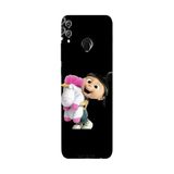 Honor 8C İle Uyumlu Siyah Fluffy Hug Desenli Silikon Kılıf