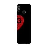 Honor 8C İle Uyumlu Siyah G Harfli Touch of Love Desenli Silikon Kılıf