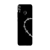 Honor 8C İle Uyumlu Siyah heart string Desenli Silikon Kılıf