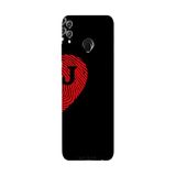 Honor 8C İle Uyumlu Siyah J-Harfli Touch of Love Desenli Silikon Kılıf