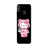 Honor 8C İle Uyumlu Siyah Kitty Sip Desenli Silikon Kılıf