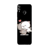 Honor 8C İle Uyumlu Siyah Meow Hug Desenli Silikon Kılıf