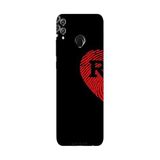Honor 8C İle Uyumlu Siyah R-Harfli Touch of Love Desenli Silikon Kılıf