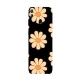 Honor 8C İle Uyumlu Siyah Retro Papatya Desenli Silikon Kılıf