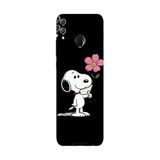 Honor 8C İle Uyumlu Siyah Snoopy Bloom Desenli Silikon Kılıf