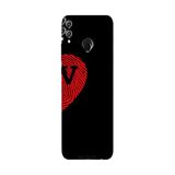 Honor 8C İle Uyumlu Siyah V Harfli Touch of Love Desenli Silikon Kılıf