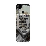 Honor 8C İle Uyumlu Siyah Who Am I Desenli Silikon Kılıf