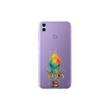 Honor 8C ile uyumlu Splash ahtapot tasarımlı şeffaf silikon kılıf