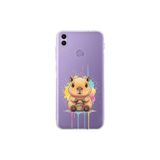 Honor 8C ile Uyumlu Splash Kapibara Tasarımlı Şeffaf Silikon Kılıf