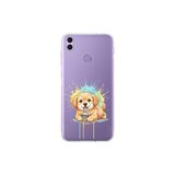 Honor 8C ile Uyumlu Splash Köpek Tasarımlı Şeffaf Silikon Kılıf