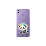 Honor 8C ile Uyumlu Splash Panda Tasarımlı Şeffaf Silikon Kılıf