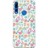 Honor 9X Uyumlu Dekoratif Çiçekler Baskılı Silikon Kılıf