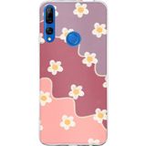 Honor 9X Uyumlu Gül Kurusu ve Lila Tonlu Dalgalı Papatya Baskılı Silikon Kılıf