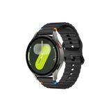 Honor Magic Watch 2 42 mm İle Uyumlu (20 Mm) Dalgalı Dikiş Detaylı Silikon Saat Kordonu Siyah 42 mm