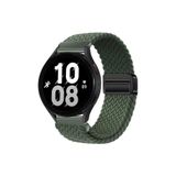 Honor Magic Watch 2 42 mm Uyumlu Flexi Hasır Magnet Kordon 22 mm[Güçlü Mıknatıs] Haki Yeşil