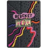 Honor MagicPad 2 ile Uyumlu Tablet Kılıfı, Kalem Bölmeli, Uyku Modlu, Tri Folding, Siyah, Çok Renkli Desen