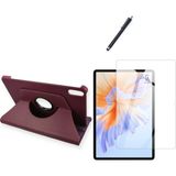 Honor Pad V9 11.5 Inç 360° Dönebilen Standlı Tablet Kılıfı Ekran Koruyucu ve Kalem Seti - Mor
