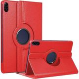Honor Pad X8A Uyumlu 11 Inç Döner Standlı Tablet Kılıfı - Kırmızı