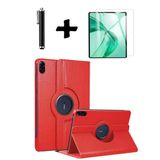 Honor Pad X8b 11 İnç 2026 360° Dönebilen Standlı Tablet Kılıfı Ekran Koruyucu Ve Kalem Seti Kırmızı