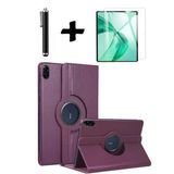 Honor Pad X8b 11 İnç 2026 360° Dönebilen Standlı Tablet Kılıfı Ekran Koruyucu Ve Kalem Seti Mor