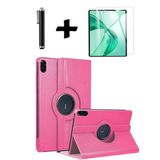 Honor Pad X8b 11 İnç 2026 360° Dönebilen Standlı Tablet Kılıfı Ekran Koruyucu Ve Kalem Seti Pembe