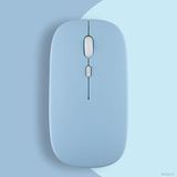 Honor Tablet İle Uyumlu Şarj Edilebilir Sessiz Mouse Bluetooth + 2.4Hz Wifi Kablosuz Mouse Fare Mavi