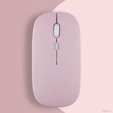 Honor Tablet İle Uyumlu Şarj Edilebilir Sessiz Mouse Bluetooth + 2.4Hz Wifi Kablosuz Mouse Fare Pembe