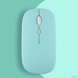 Honor Tablet İle Uyumlu Şarj Edilebilir Sessiz Mouse Bluetooth + 2.4Hz Wifi Kablosuz Mouse Fare Turkuaz