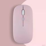 Honor Tablet Şarj Edilebilir Sessiz Mouse Bluetooth + 2.4Hz Wifi Kablosuz Mouse Fare Pembe